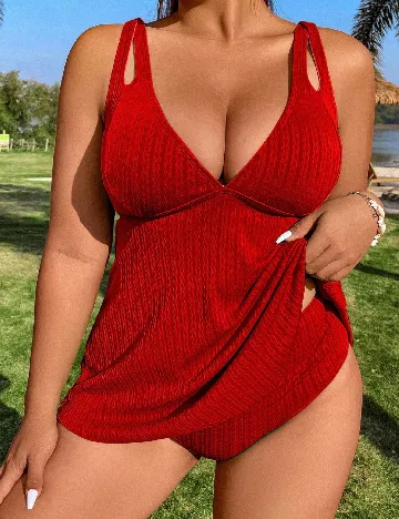 Costum de baie SHEIN CURVE, rosu Rosu