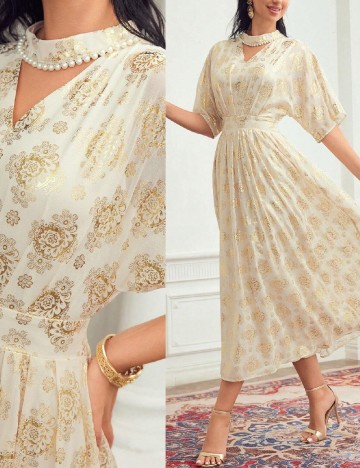 Rochie medie MOTF, crem