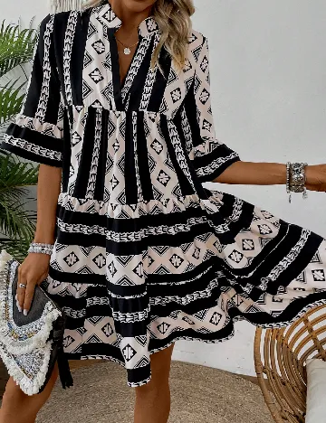 Rochie scurta SHEIN, alb/negru Alb