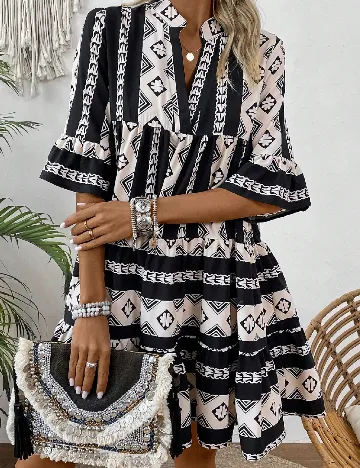 Rochie scurta SHEIN, alb/negru Alb