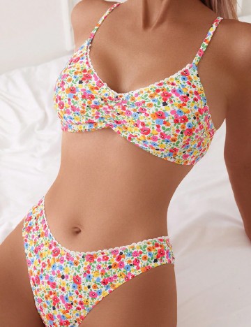 Costum de baie SHEIN, floral print