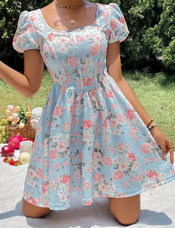 Rochie scurta SHEIN, albastru Albastru