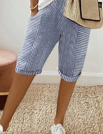 Pantaloni trei sferturi SHEIN, albastru