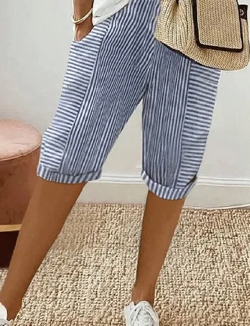 Pantaloni trei sferturi SHEIN, albastru