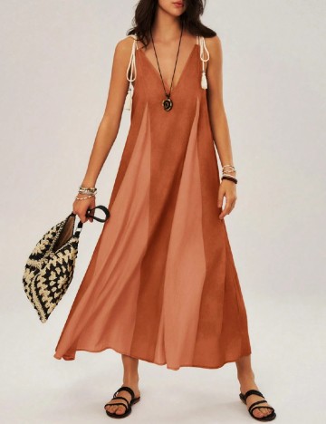Rochie lunga SHEIN, caramiziu