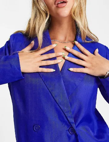 Sacou Oversize Heartbreak, albastru Albastru