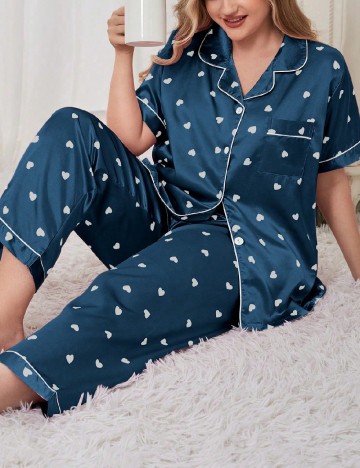 Pijama SHEIN CURVE, albastru