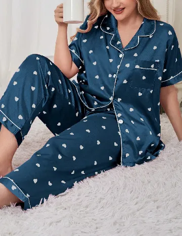 Pijama SHEIN CURVE, albastru