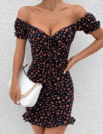 Rochie scurta SHEIN, floral print