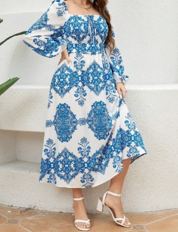 Rochie lunga SHEIN CURVE, albastru