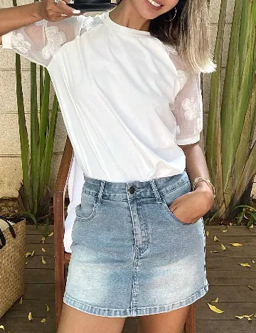 Fusta pantalon Dazy, albastru denim