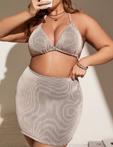 Costum de baie SHEIN CURVE, crem