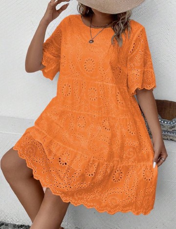 Rochie scurta SHEIN CURVE, portocaliu