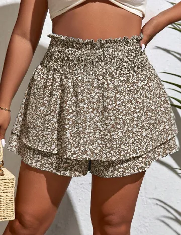 Pantaloni scurti SHEIN CURVE, maro