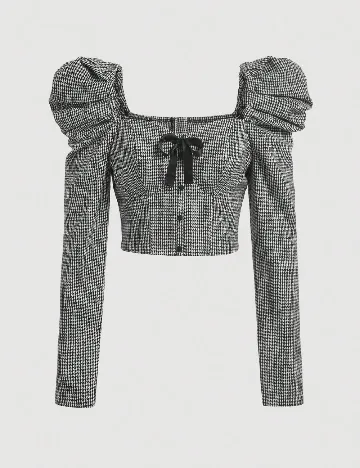 Top SHEIN, negru/alb