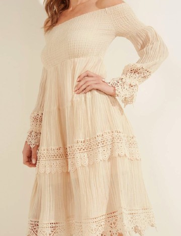 Rochie scurta Guess, crem