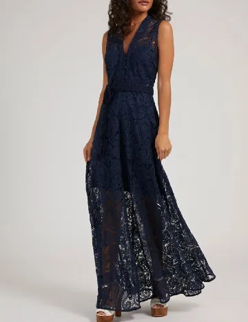 Rochie lunga Guess, albastru Albastru