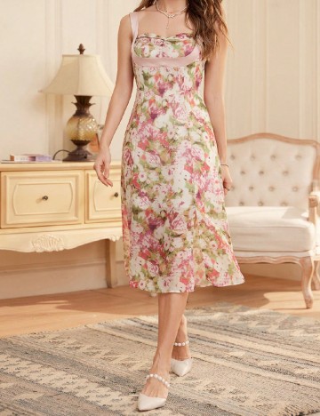 Rochie medie SHEIN, floral print
