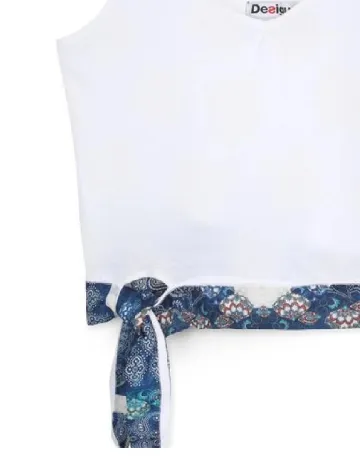 Top Desigual, alb Alb