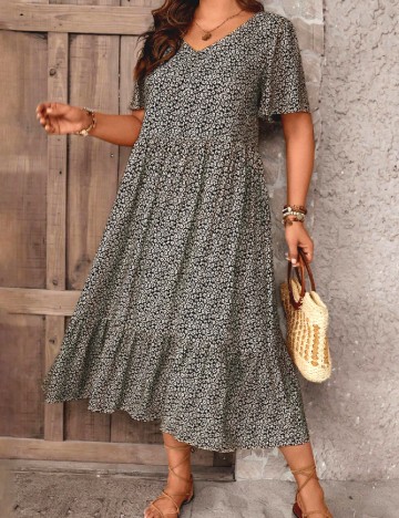 Rochie medie SHEIN CURVE, floral print