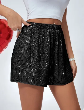 Pantaloni scurti SHEIN, negru Negru