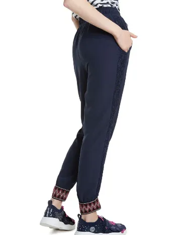 Pantaloni Desigual, albastru