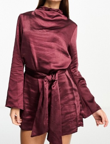 Rochie scurta Pretty Lavish, visiniu