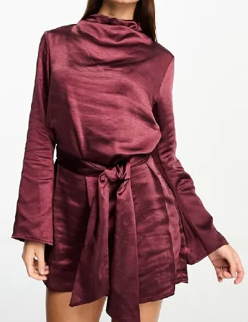 Rochie scurta Pretty Lavish, visiniu Rosu