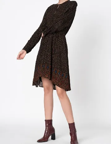 Rochie scurta Desigual, negru/maro