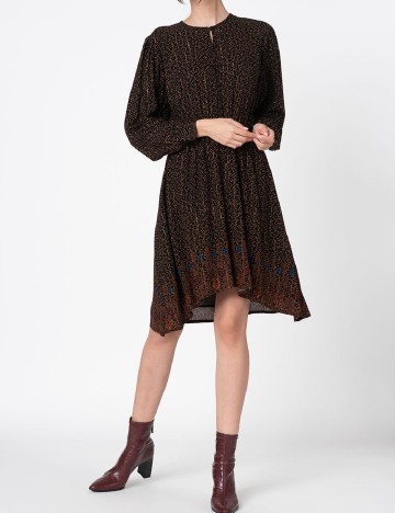 Rochie scurta Desigual, negru/maro