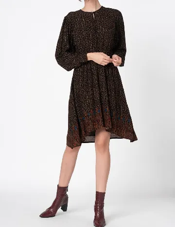 Rochie scurta Desigual, negru/maro