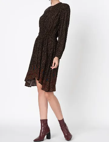 Rochie scurta Desigual, negru/maro
