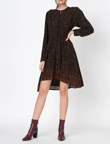 Rochie scurta Desigual, negru/maro