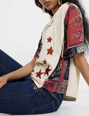 Tricou Desigual, crem