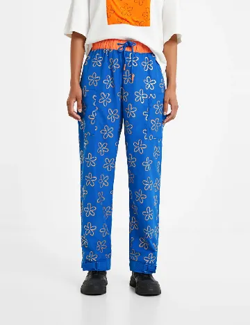 Pantaloni Desigual, albastru Albastru