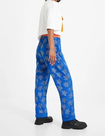 Pantaloni Desigual, albastru