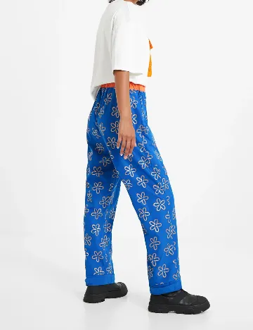 Pantaloni Desigual, albastru Albastru