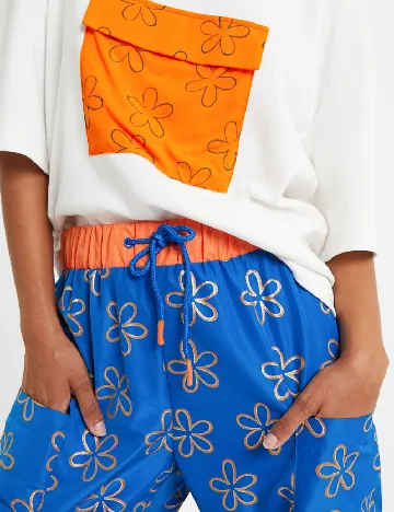 Pantaloni Desigual, albastru Albastru