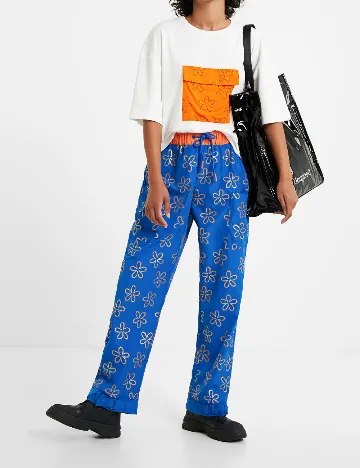 Pantaloni Desigual, albastru Albastru