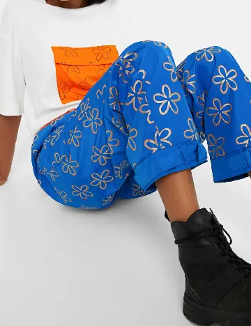 Pantaloni Desigual, albastru Albastru