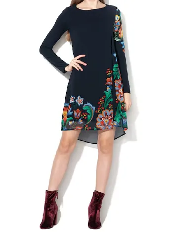 Rochie scurta Desigual, bleumarin Albastru