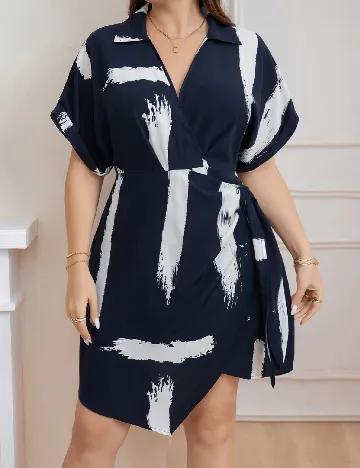 Rochie scurta SHEIN CURVE, bleumarin Albastru