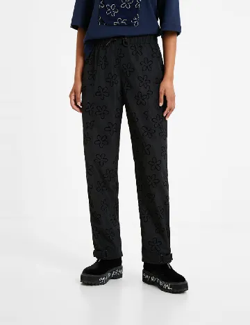 Pantaloni Desigual, negru Negru
