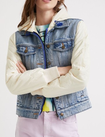 Jacheta Desigual, albastru/alb