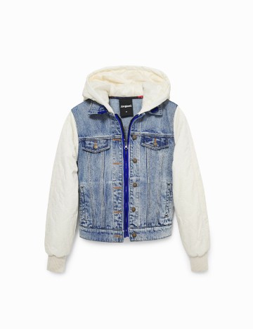 Jacheta Desigual, albastru/alb