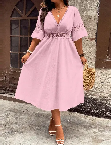 Rochie medie SHEIN CURVE, roz Roz