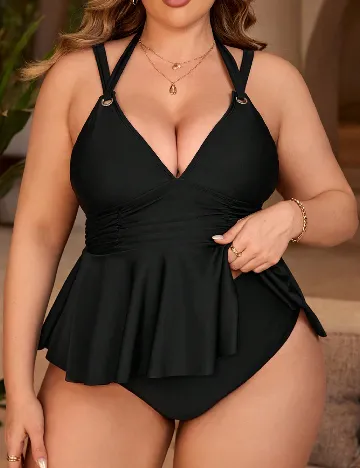 Costum de baie SHEIN CURVE, negru