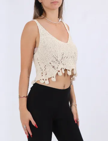 Top Zara, ecru