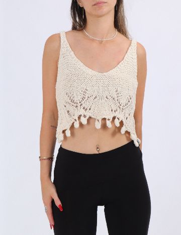 Top Zara, ecru