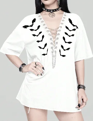 Tricou Oversize Romwe, alb
